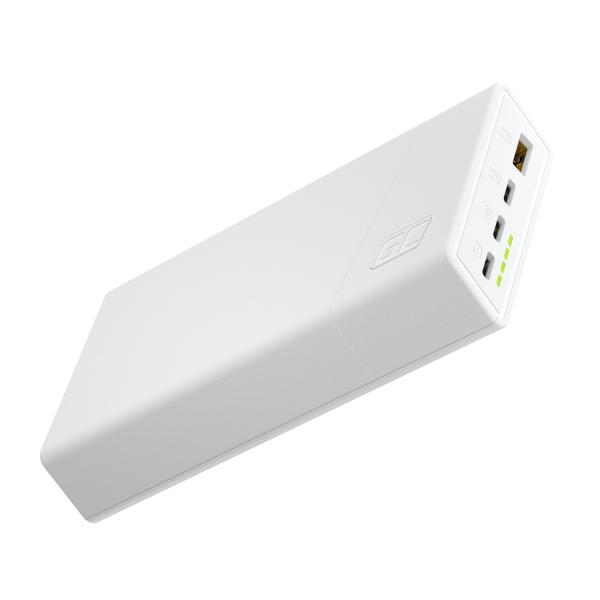 Green Cell powerbanka PowerPlay 20S 20000mAh 22.5W PD USB C, bílá