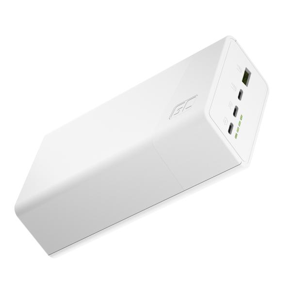 Green Cell PowerPlay 30 - bílá barva powerbanka s 30, 000mAh, 22.5W, 4 porty