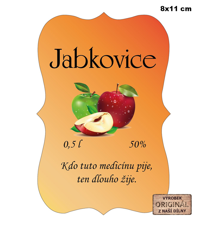 Samolepicí etiketa - Jabkovice č.1 8 x 11 cm
