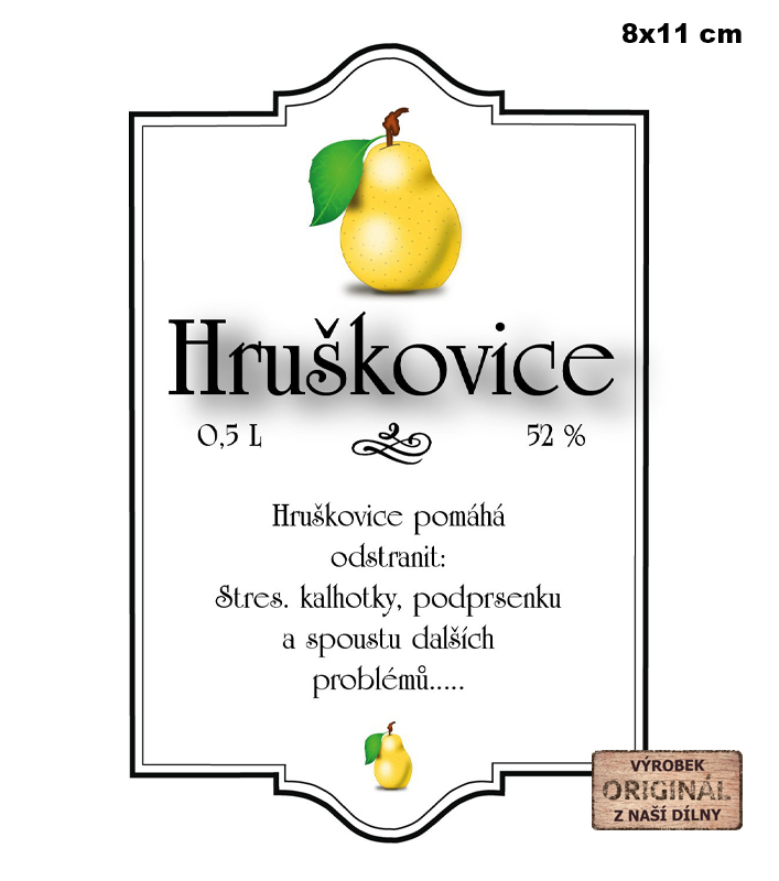 Samolepicí etiketa - Hruškovice č.2 8 x 11 cm