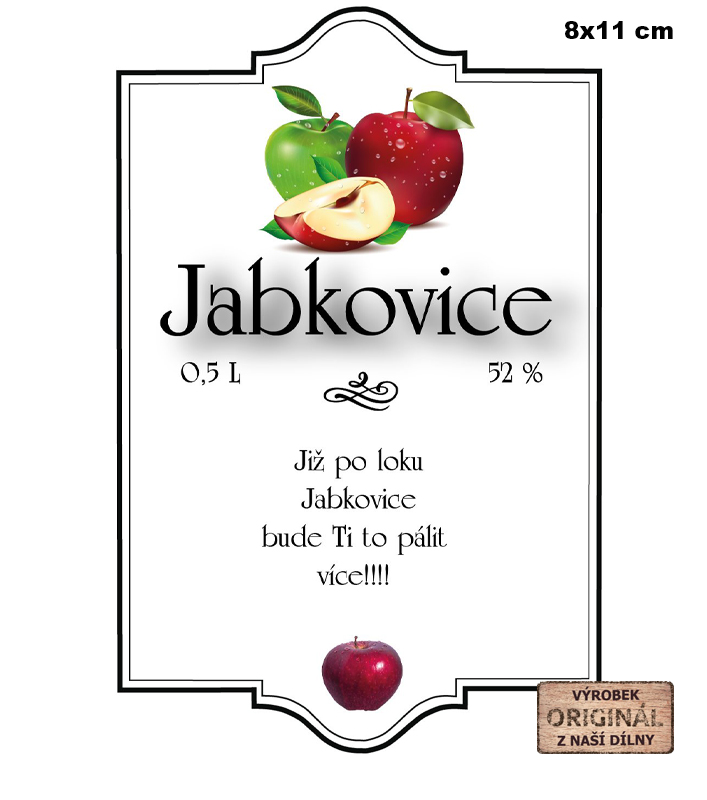 Samolepicí etiketa - Jabkovice č.2 8 x 11 cm