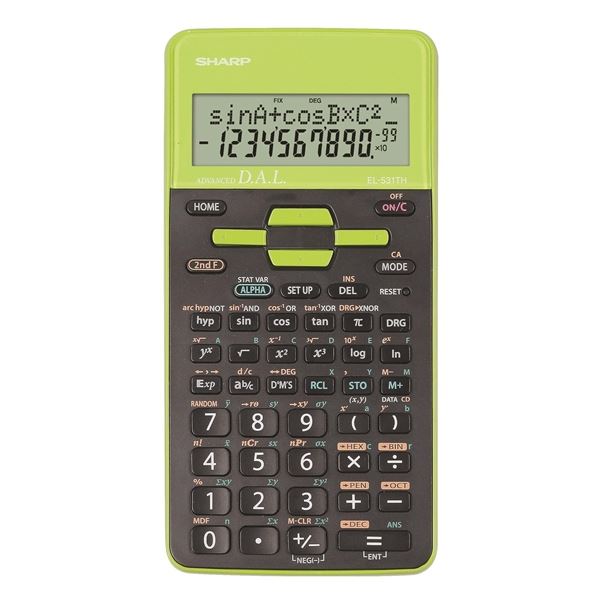 Vědecká kalkulačka Sharp EL-531TH - 10 míst, zelená