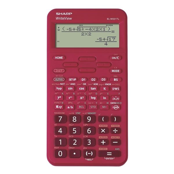 Vědecká kalkulačka Sharp EL-W531TL - 16 míst, červená