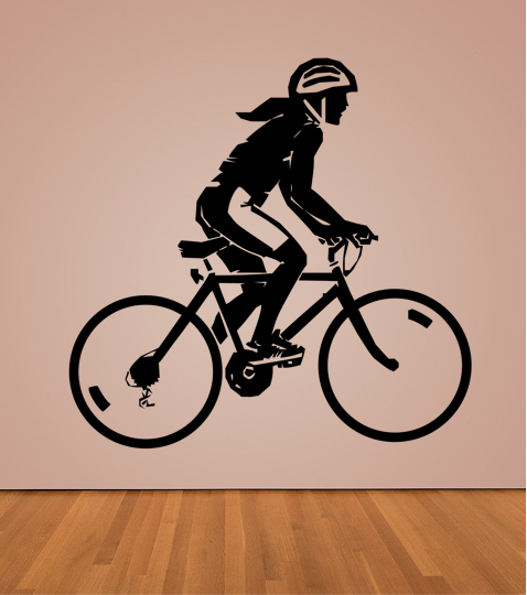Samolepky na zeď - Cyklistka