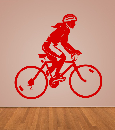 Samolepky na zeď - Cyklistka