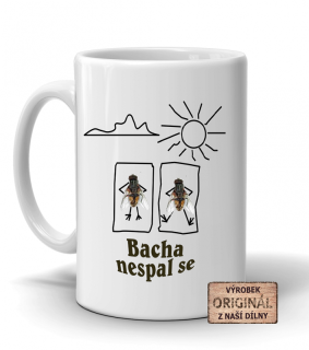 Keramický hrnek, Bacha nespal se, 300ml, bílý