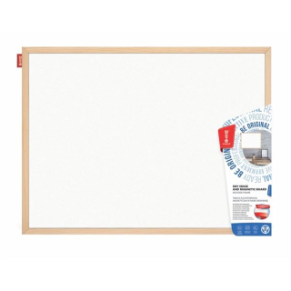 Emailová magnetická tabule Memobe - 60 x 40 cm, dřevěný rám, bílá